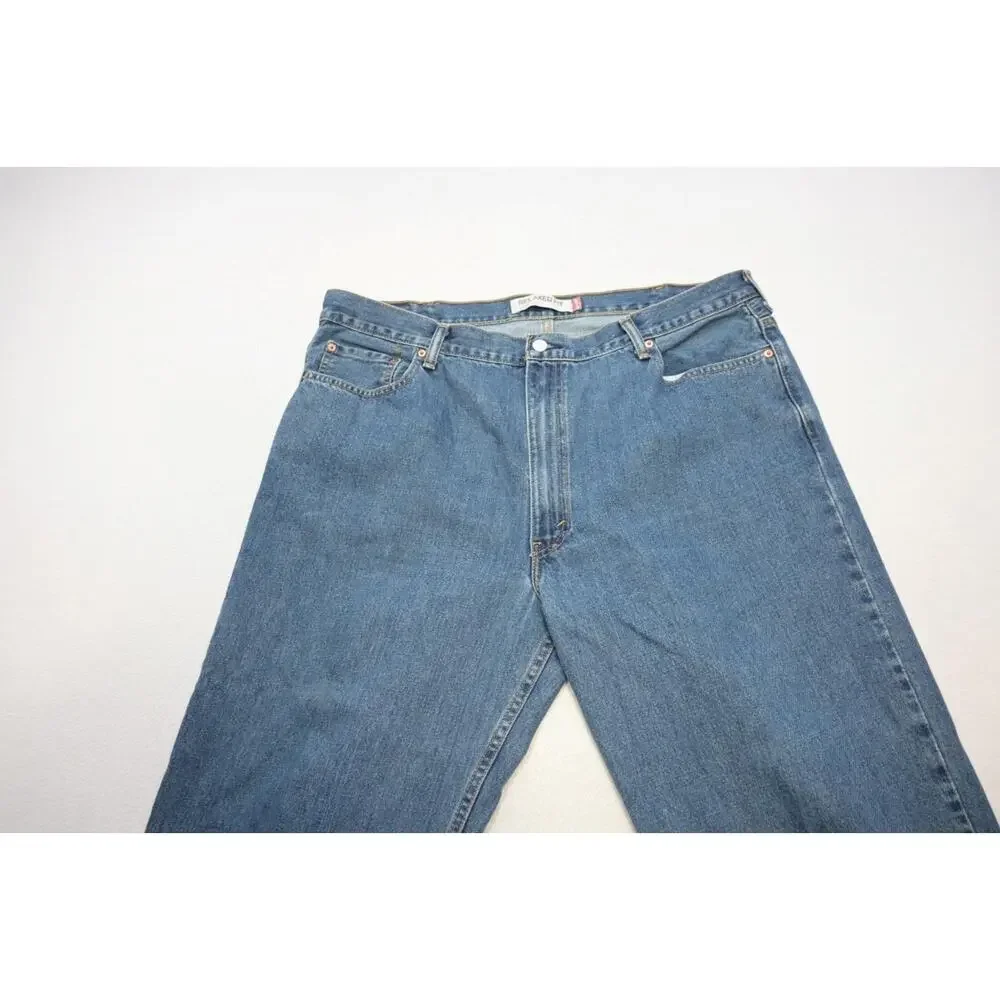 Levi's 550 Relaxed Fit Straight Blue Denim Jeans‎ Rugged Mens Sz 42 x 30